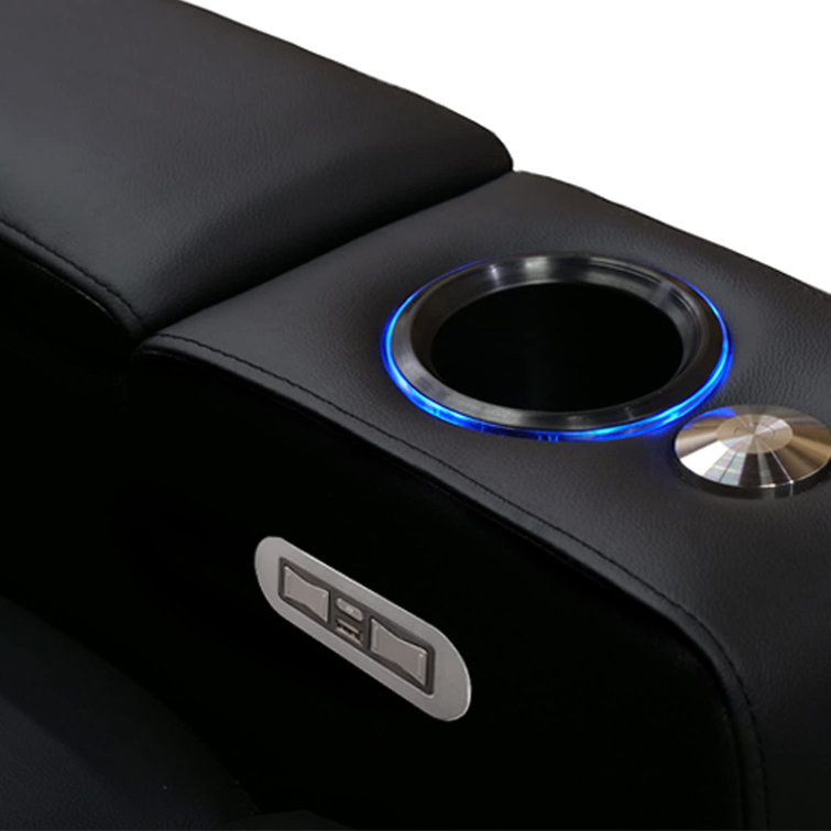 Valencia Theater Seating 93'' Wide Genuine Leather Home Theater with